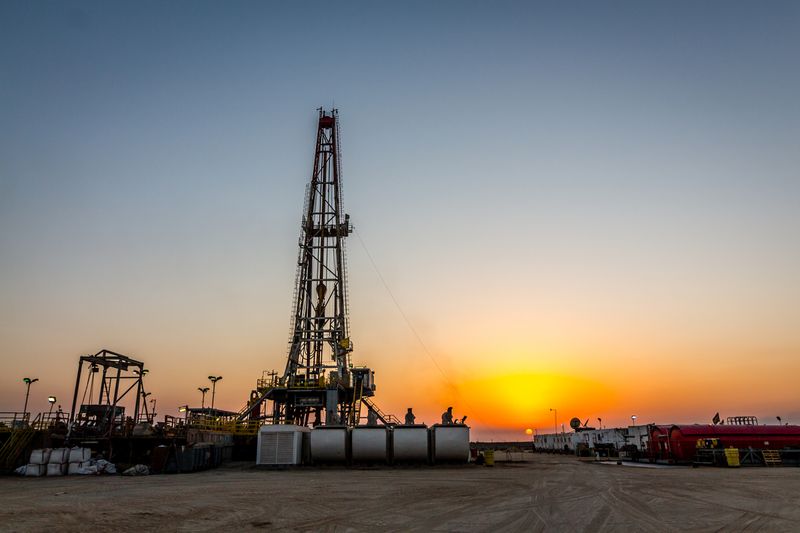 A fracking oil tower
