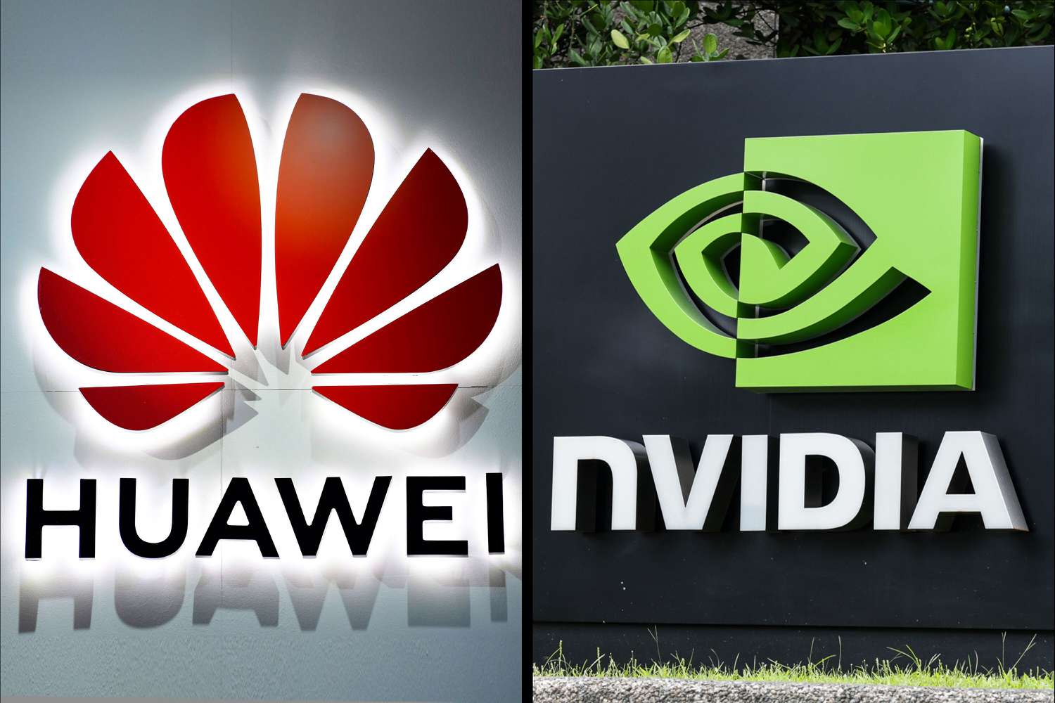 Huawei and Nvidia logos