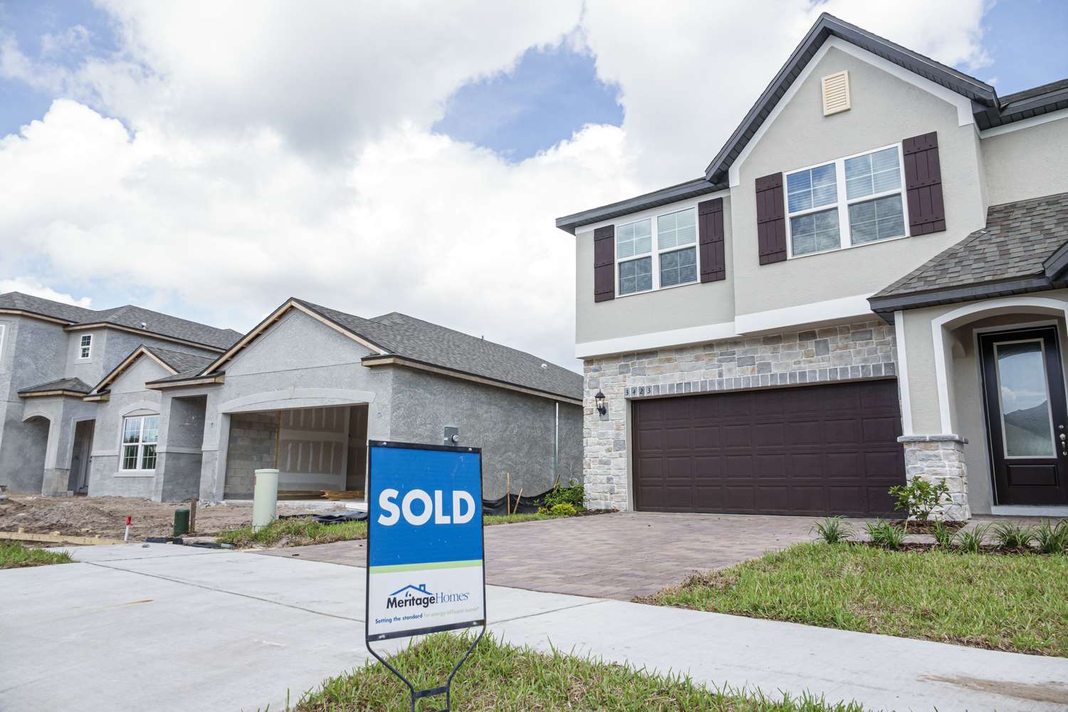 Florida, St Cloud, Harmony, planned community, new single family home sold sign.
