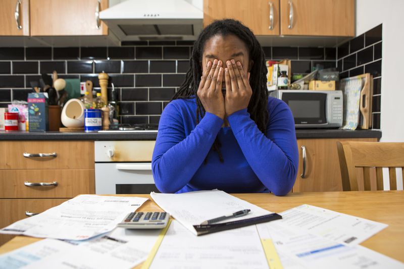 Woman dealing with credit card debt