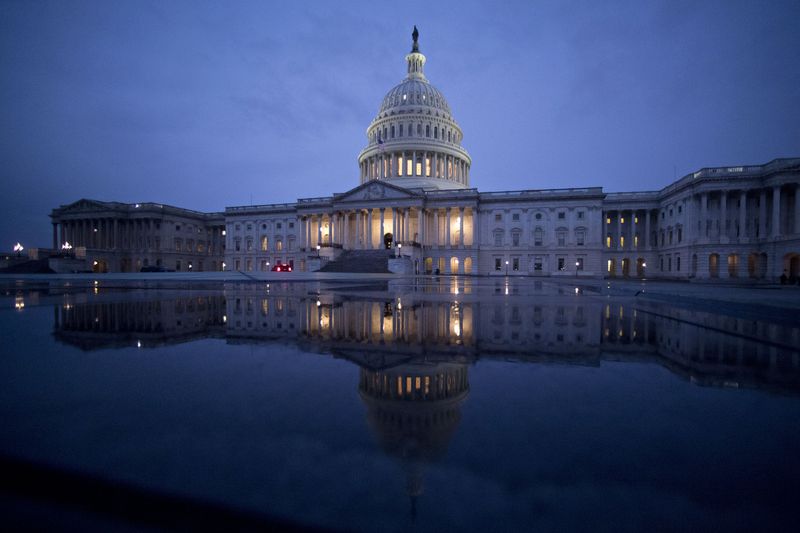 U.S. Capitol building at dusk