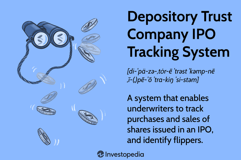 Depository Trust Company IPO Tracking System: A system that enables underwriters to track purchases and sales of shares issued in an IPO, and identify flippers.