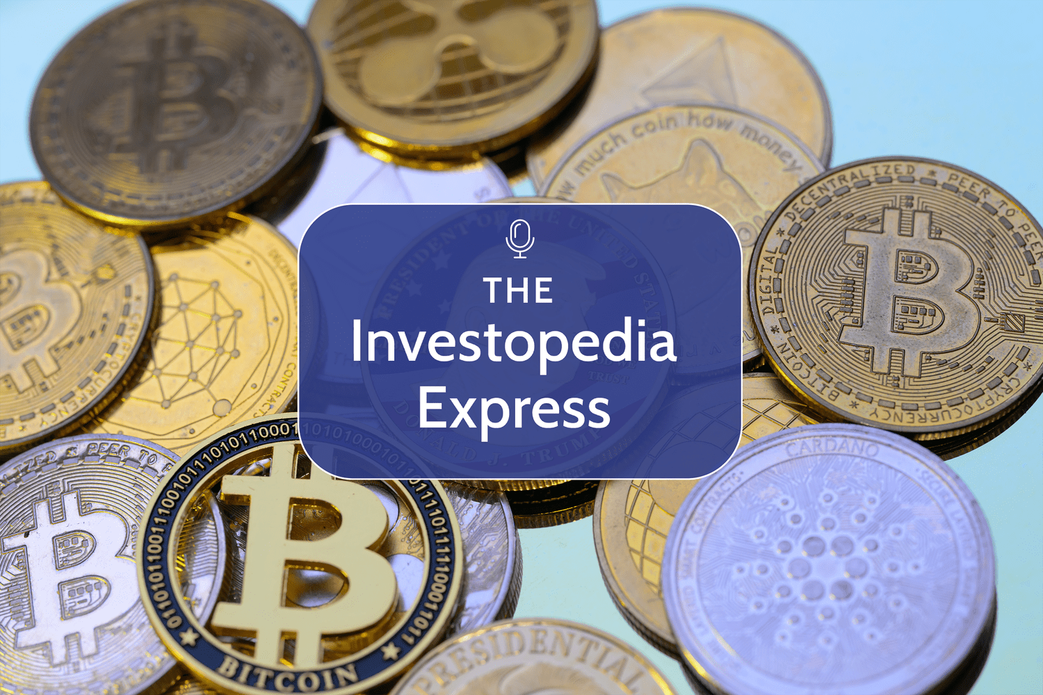 Photo illustration shows a representation of cryptocurrency coins 