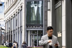 A Tesla Inc. showroom in Shanghai, China.