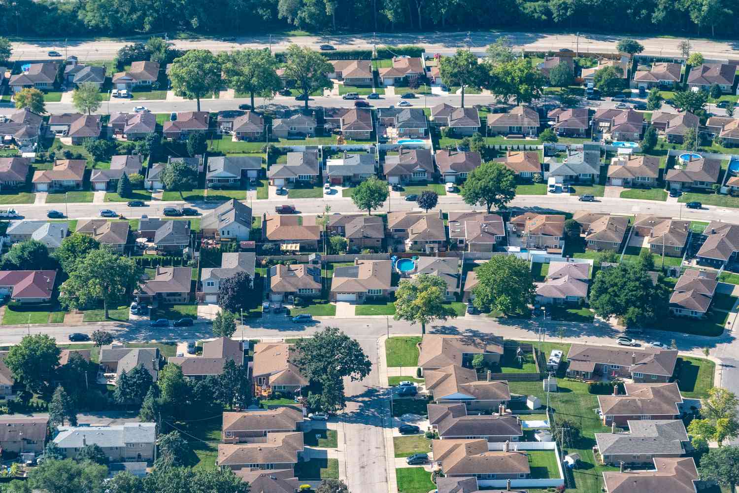 Suburban homes in Illinois