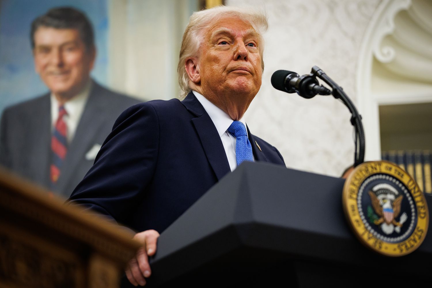 US President Donald Trump in an event at the Oval Office.