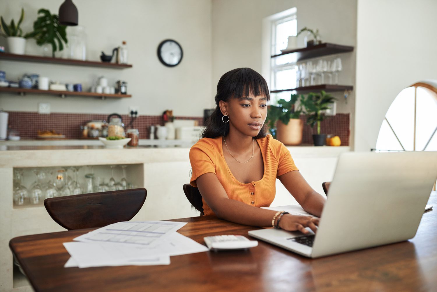 A woman reporting her taxes