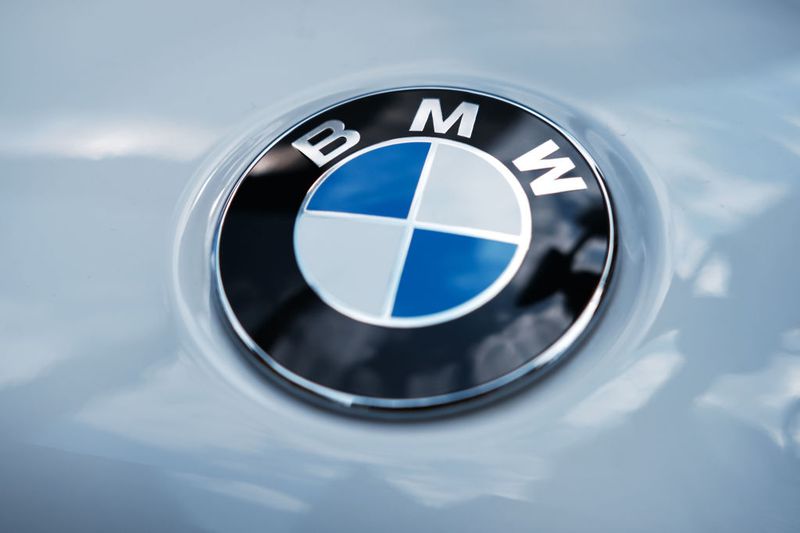 A BMW logo is displayed on a vehicle in Manhattan on August 01, 2019 in New York City.