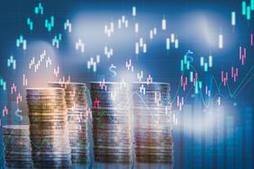 The Graph on Rows of Coins for Finance and Banking on Digital Stock Market Financial Exchange and Trading Graph