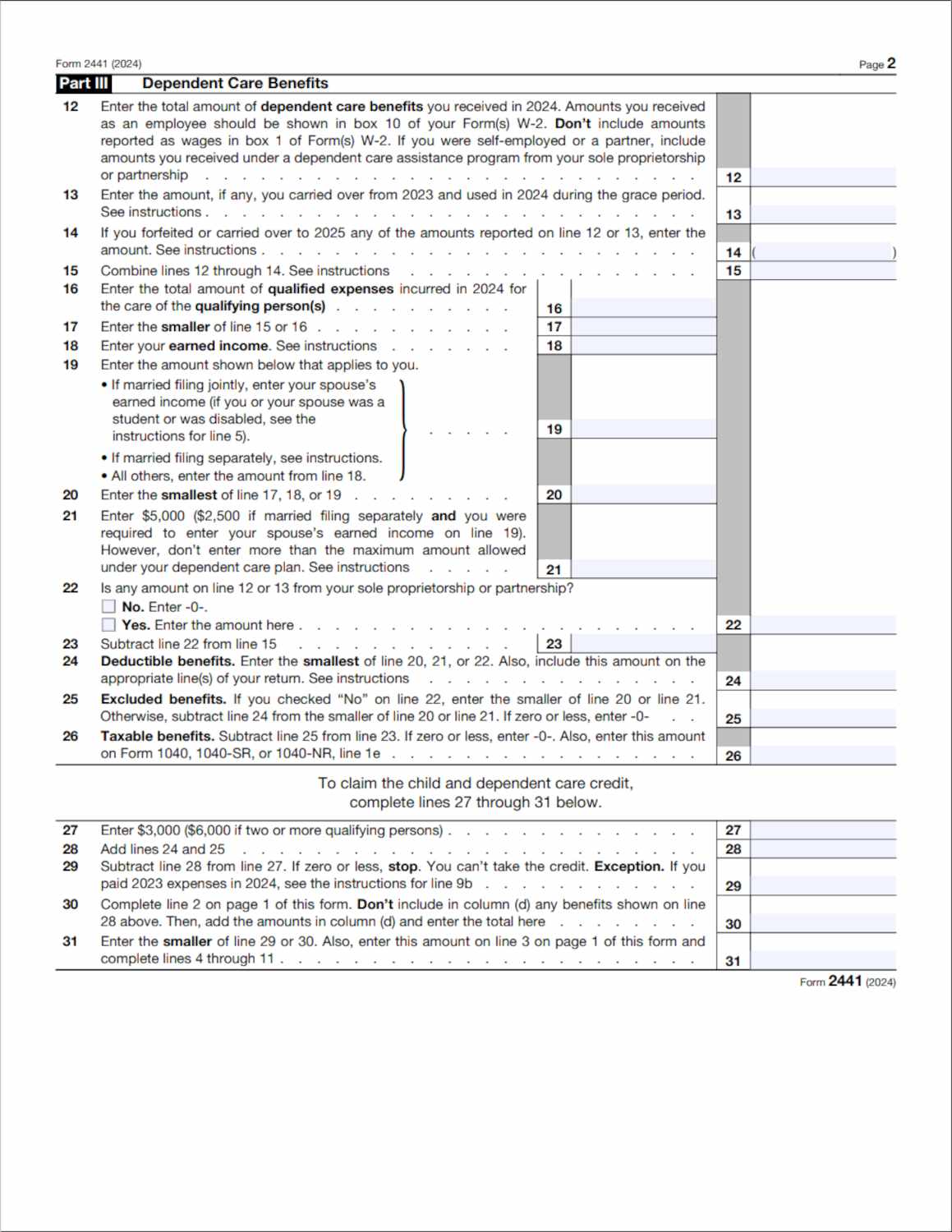 Form 2441 Page 2
