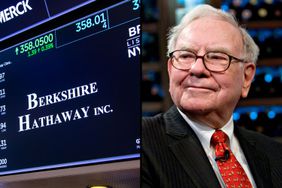 image of warren buffett and berkshire hathaway logo