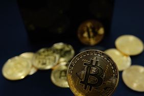 Commemorative bitcoin coins in Yichang, Hubei province, China, Dec. 5, 2024