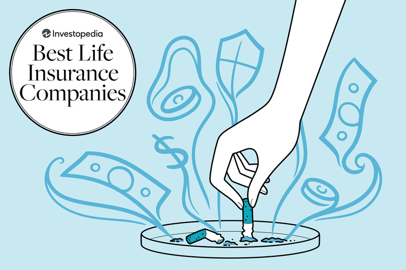 Illustration of a hand stubbing out a cigarette in an ashtray, surrounded by images of money and symbols of health and wellness