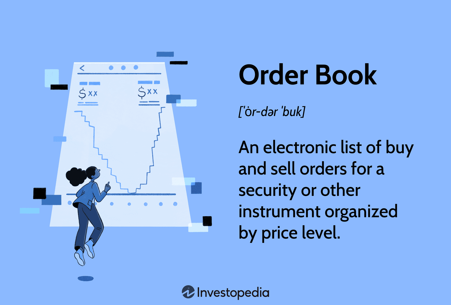 Order Book: An electronic list of buy and sell orders for a security or other instrument organized by price level.