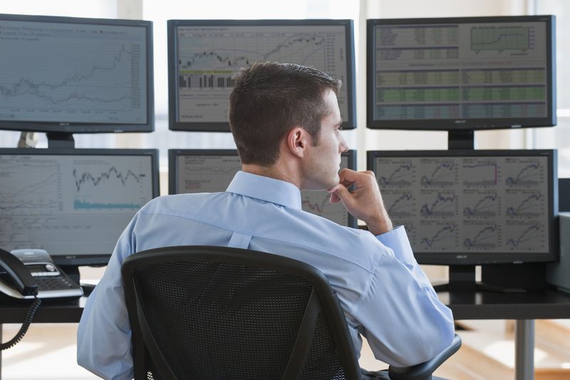 Male trader at work