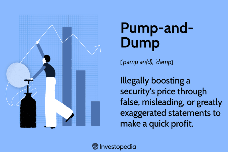 Pump-and-Dump: Illegally boosting a security's price through false, misleading, or greatly exaggerated statements to make a quick profit.