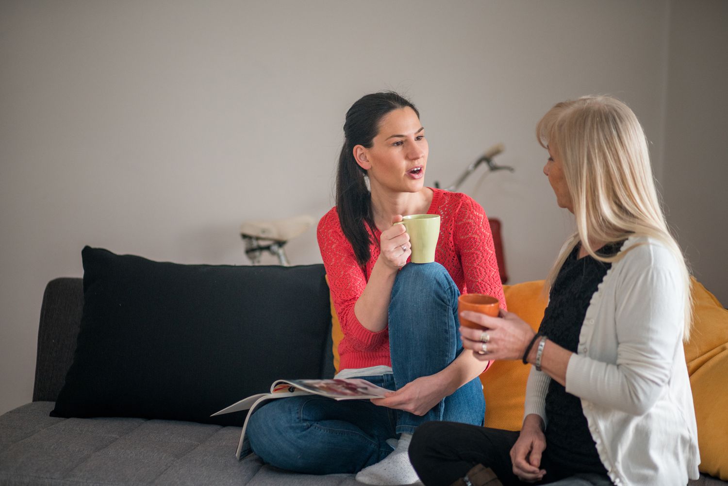 Mother talking to daughter about co-signing a home equity loan