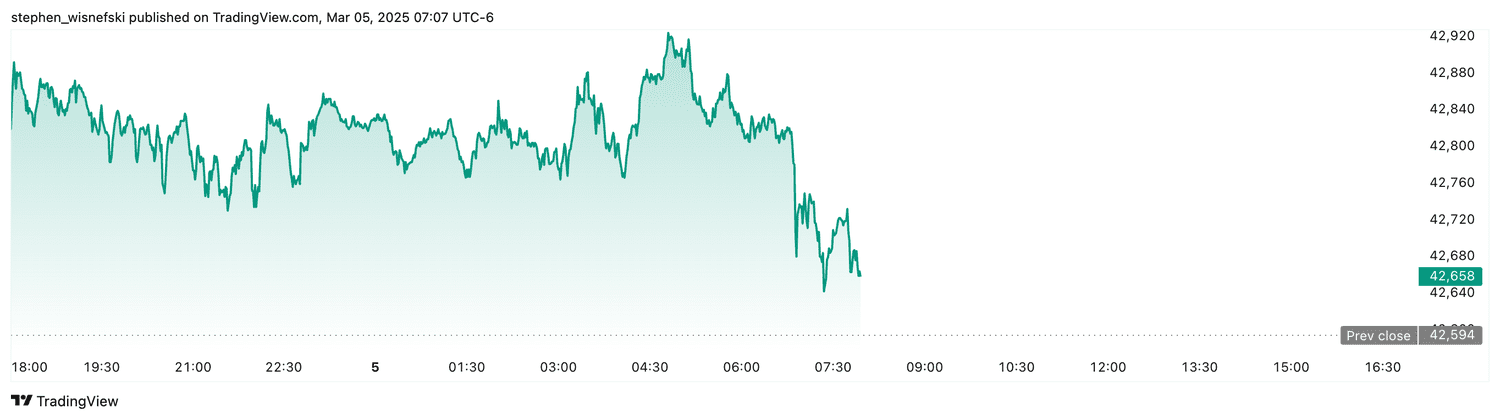 DJIA futures - March 5, 2025