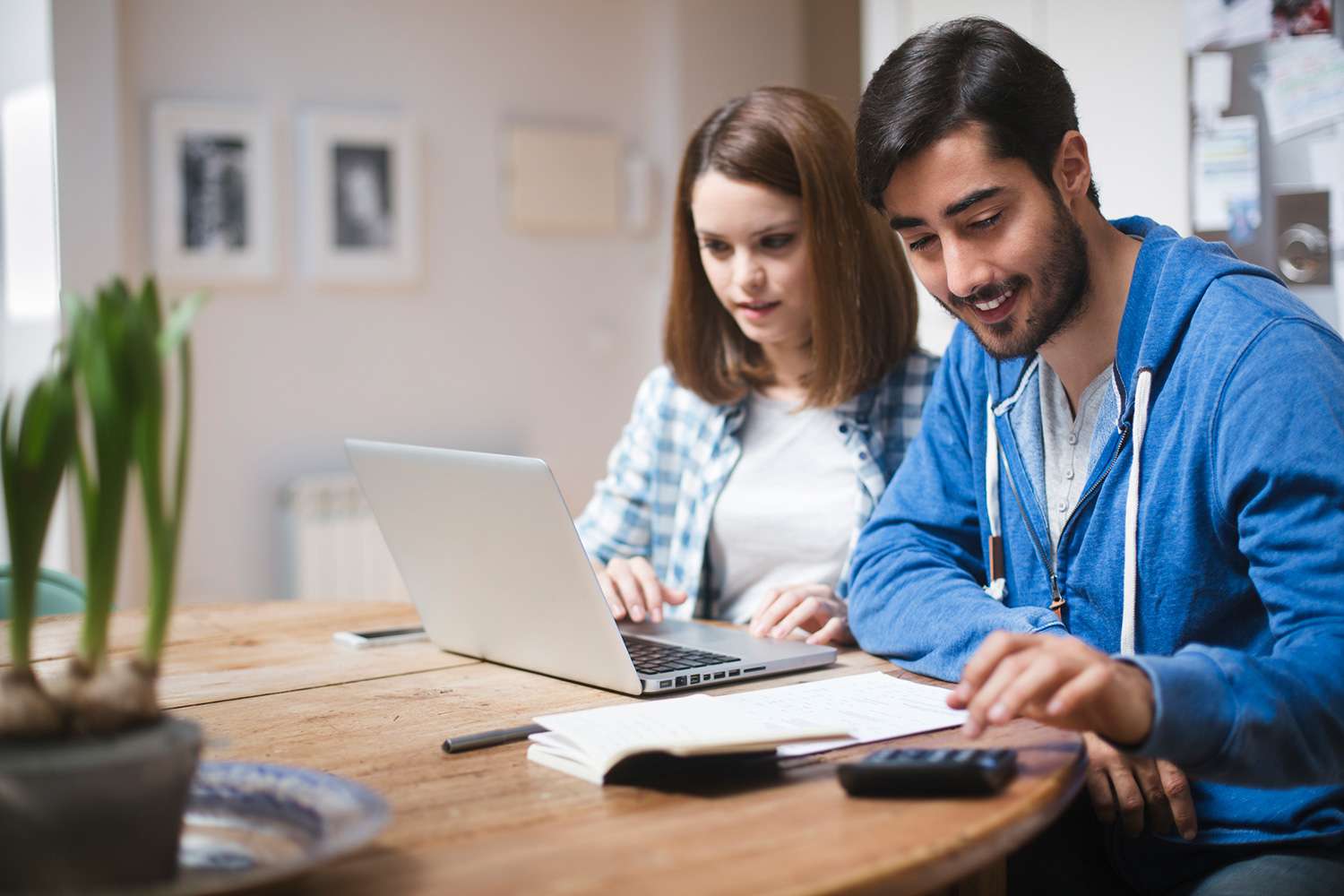 Couple doing taxes