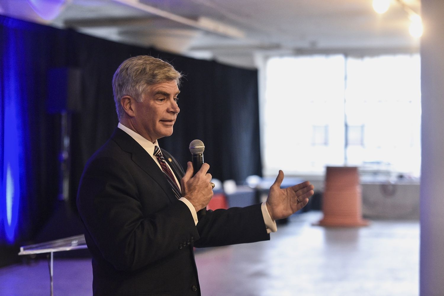 Patrick Harker, president and chief executive officer of the Federal Reserve Bank of Philadelphia, speaks during a conference on economic outlook in Philadelphia, Pennsylvania, on Tuesday, April 12, 2016.
