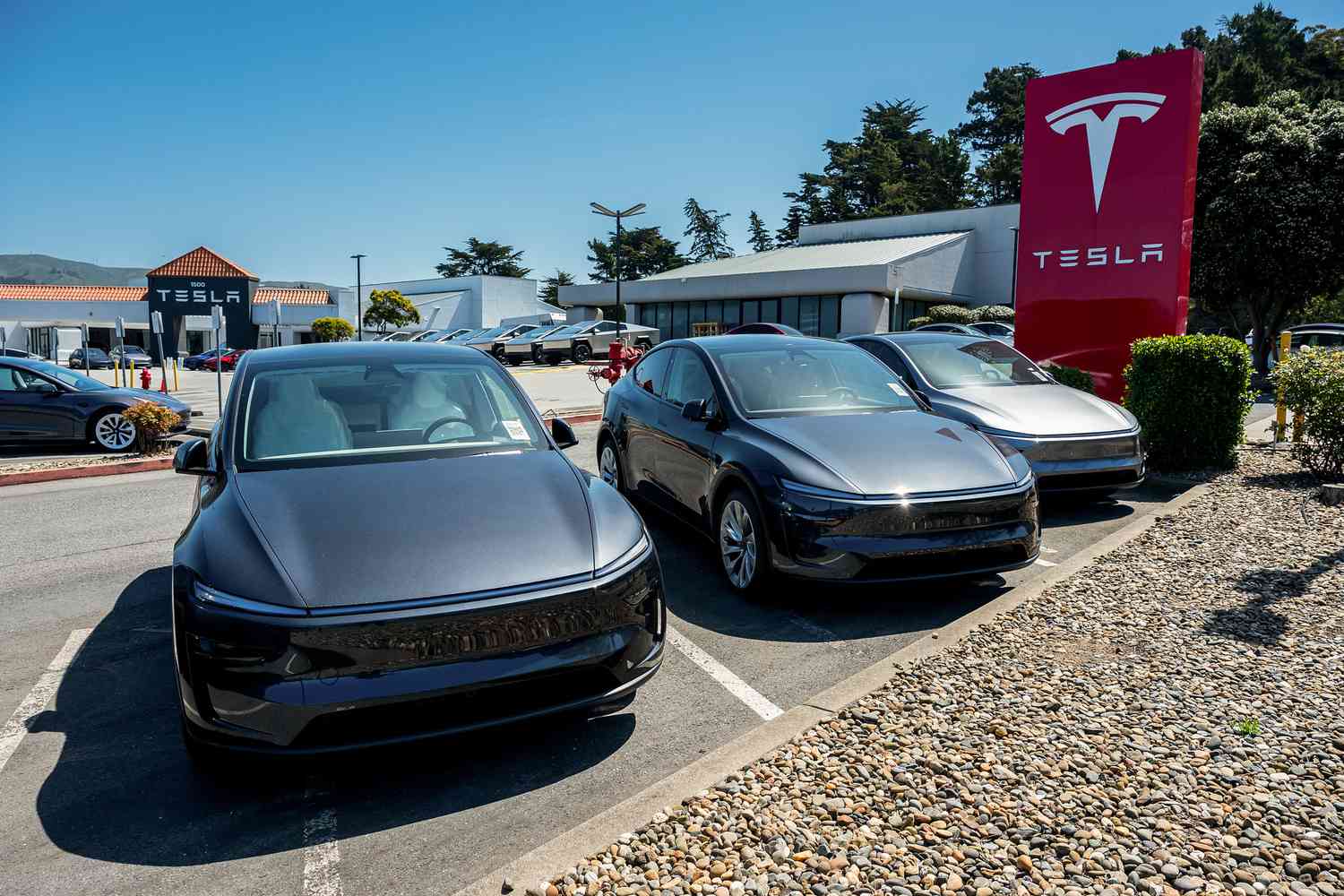A Tesla store in Colma, California, US, on Monday, April 21, 2025