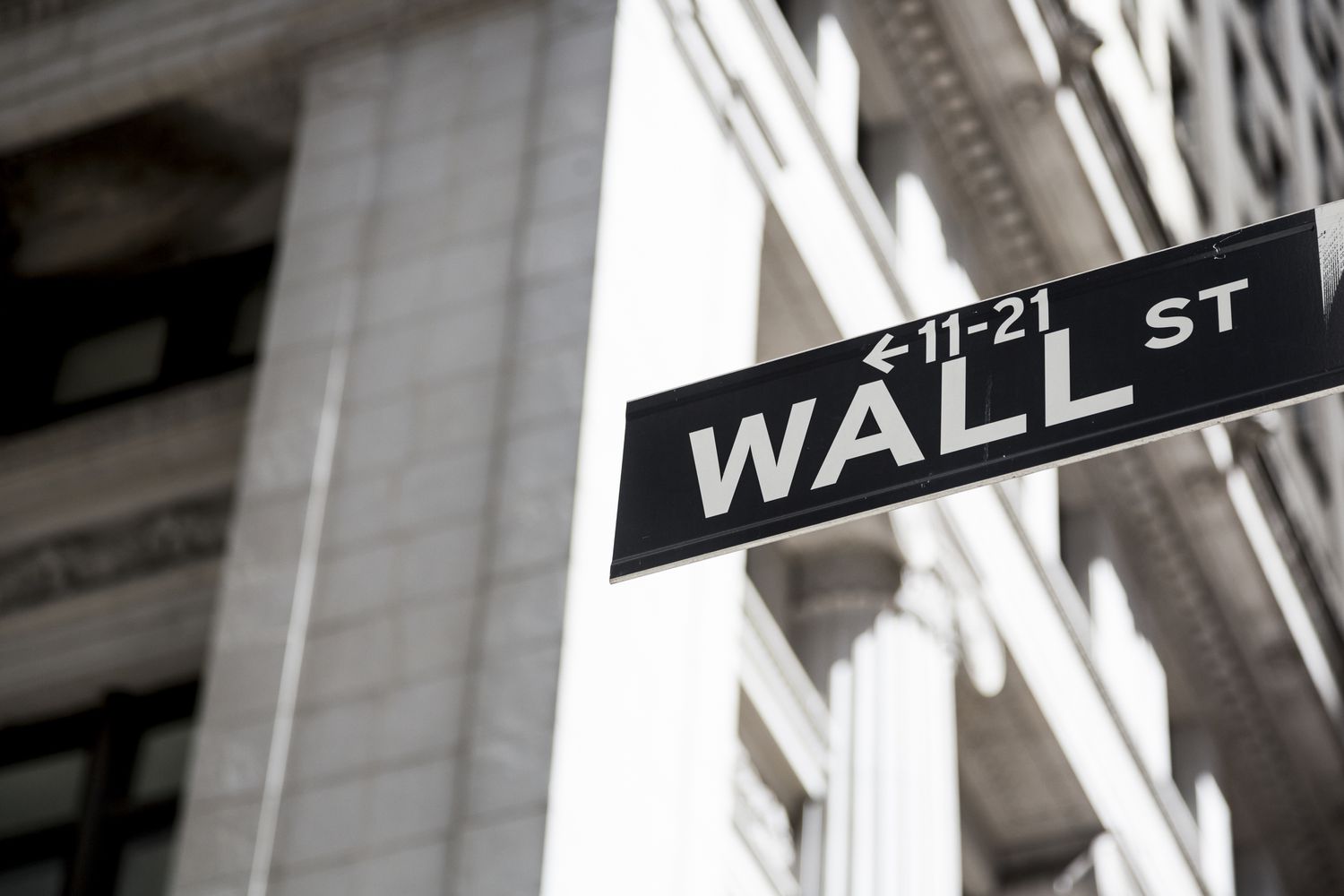 Wall Street sign in Manhattan, New York, United States
