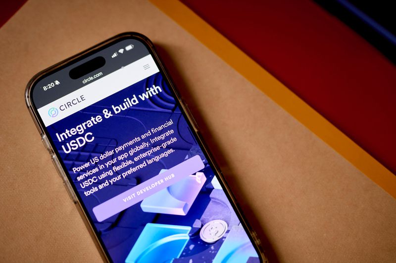 The Circle website arranged on a smartphone