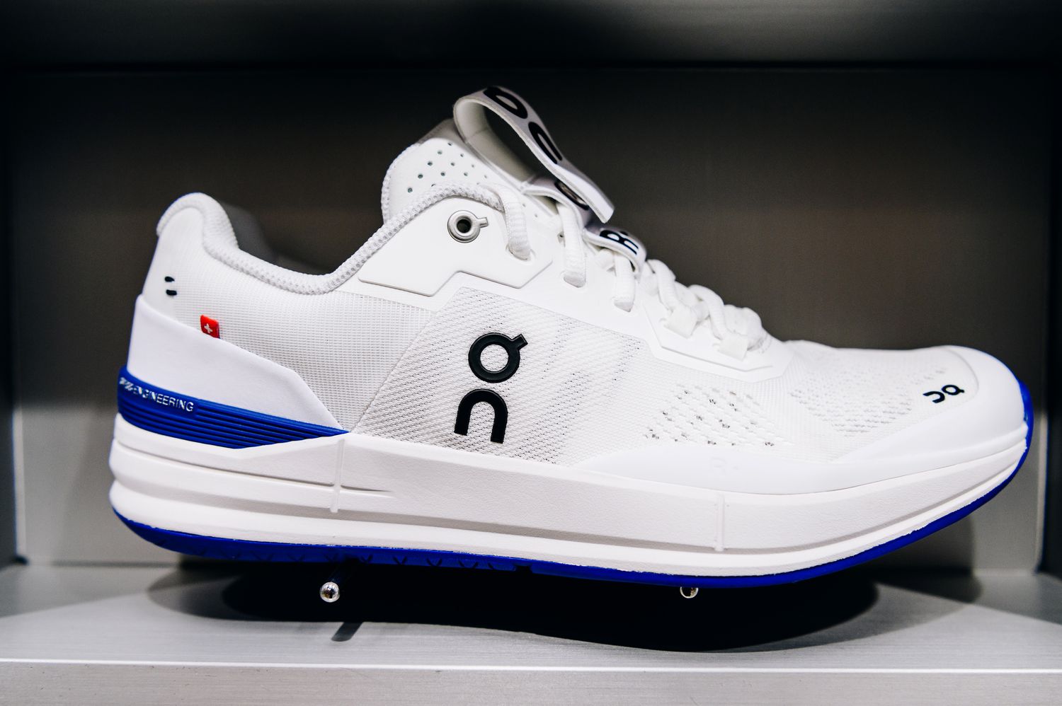 The "Roger Pro" sneakers, named after tennis champion Roger Federer, for sale at On NYC flagship store in the NoHo neighborhood of New York