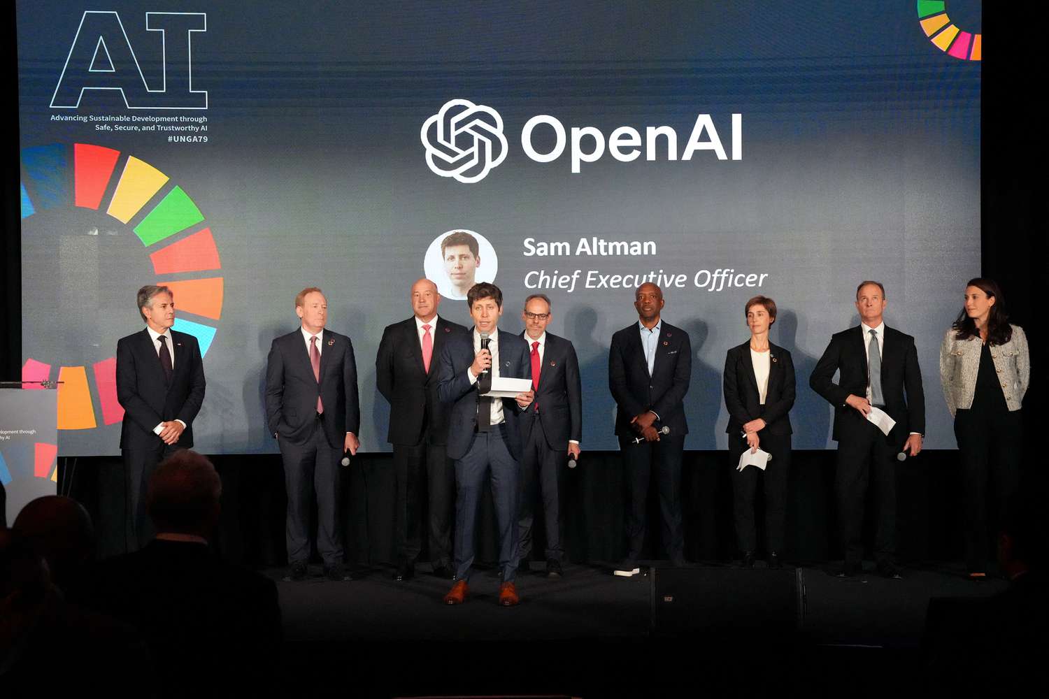 OpenAI CEO Sam Altman at the Advancing Sustainable Development through Safe, Secure, and Trustworthy AI Event on Sept. 23, 2024 in New York