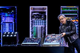 Nvidia CEO Jensen Huang speaks at the GTC AI Conference.