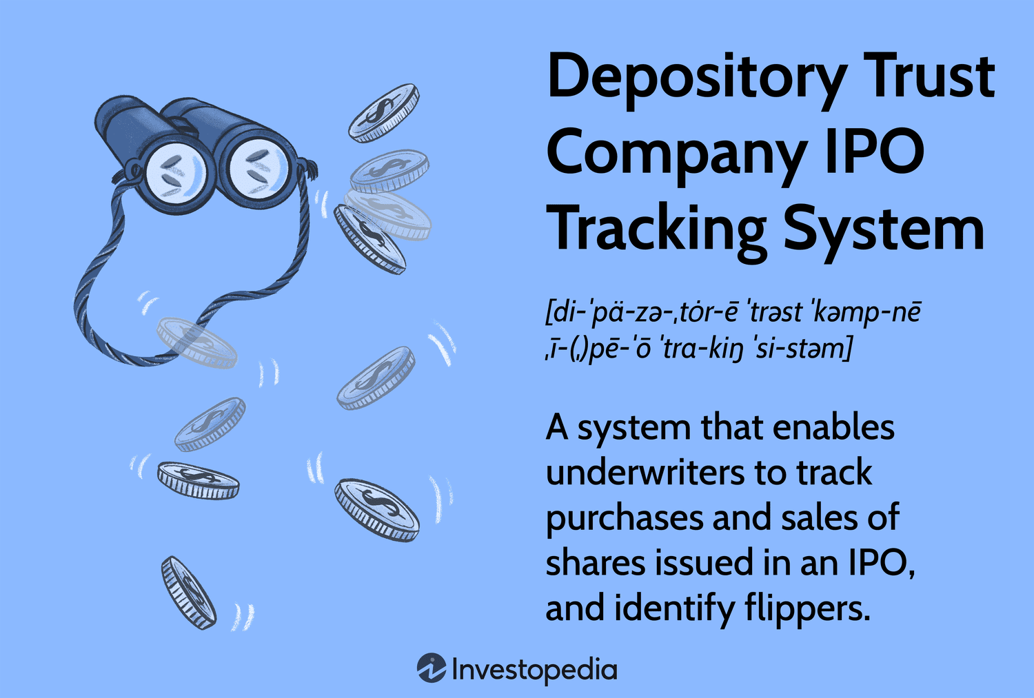 Depository Trust Company IPO Tracking System: A system that enables underwriters to track purchases and sales of shares issued in an IPO, and identify flippers.