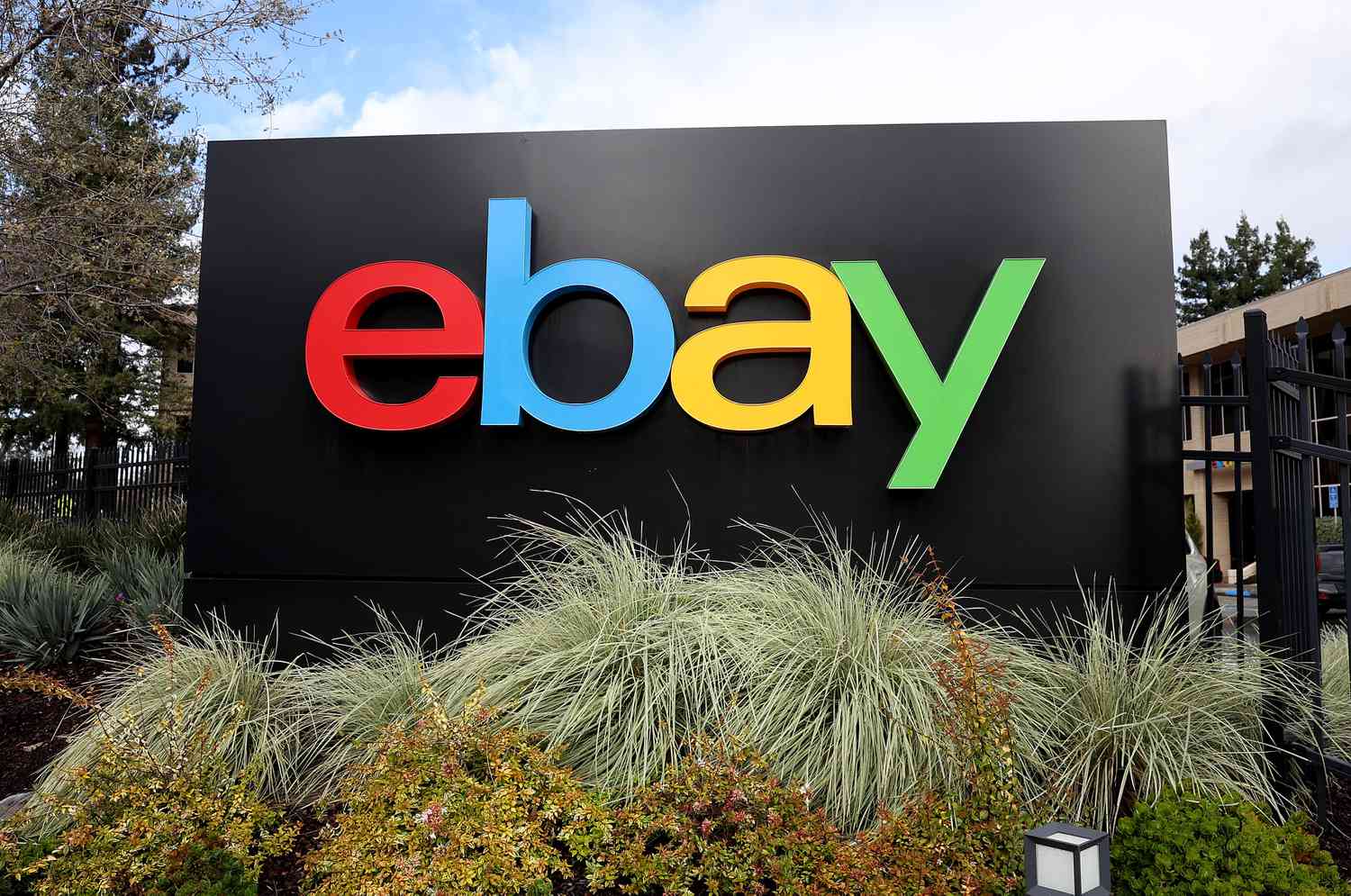 A sign in front of eBay headquarters on Jan. 24, 2024 in San Jose, California