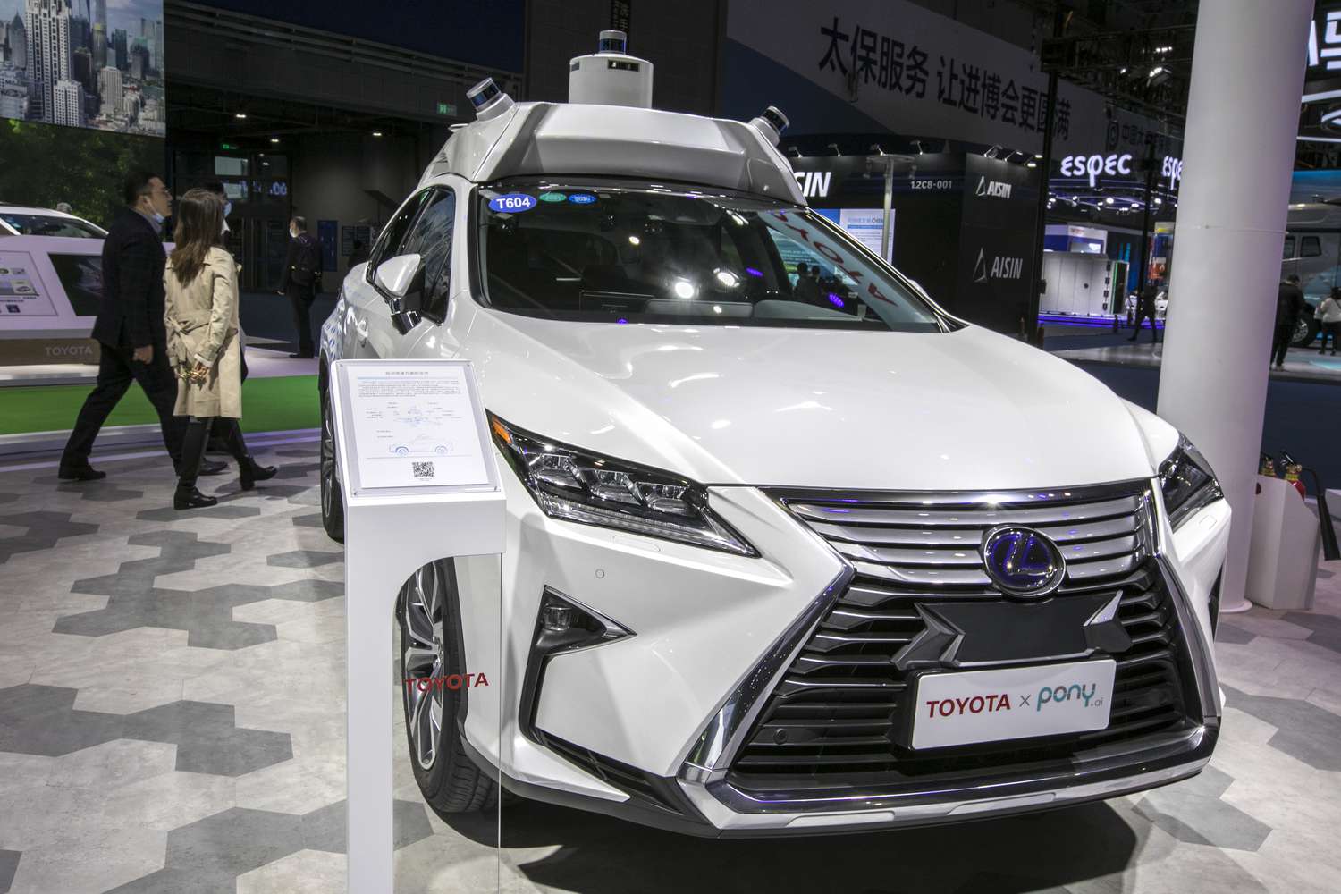 An autonomous vehicle jointly developed by Toyota and Pony.ai 