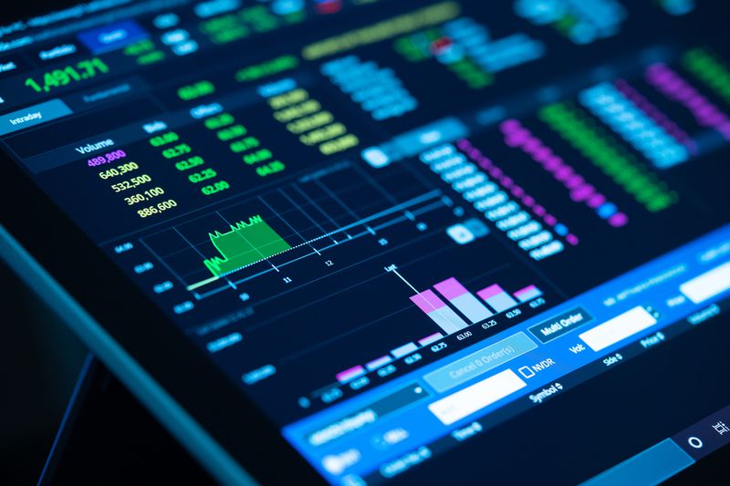 stock charts on a tablet
