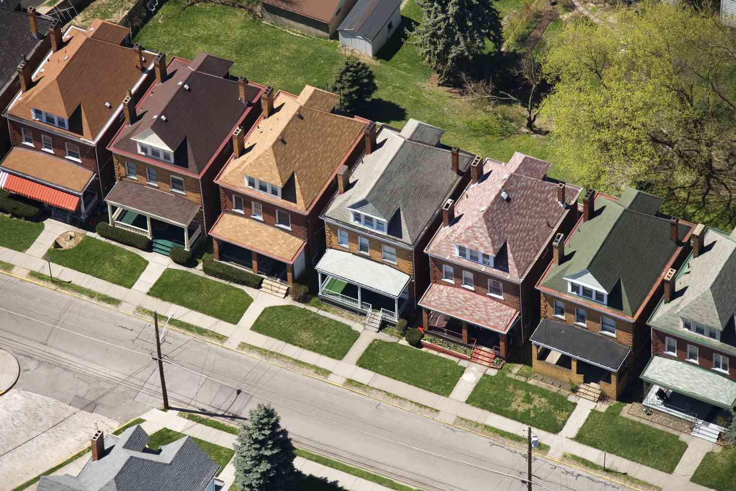 Rows of suburban houses