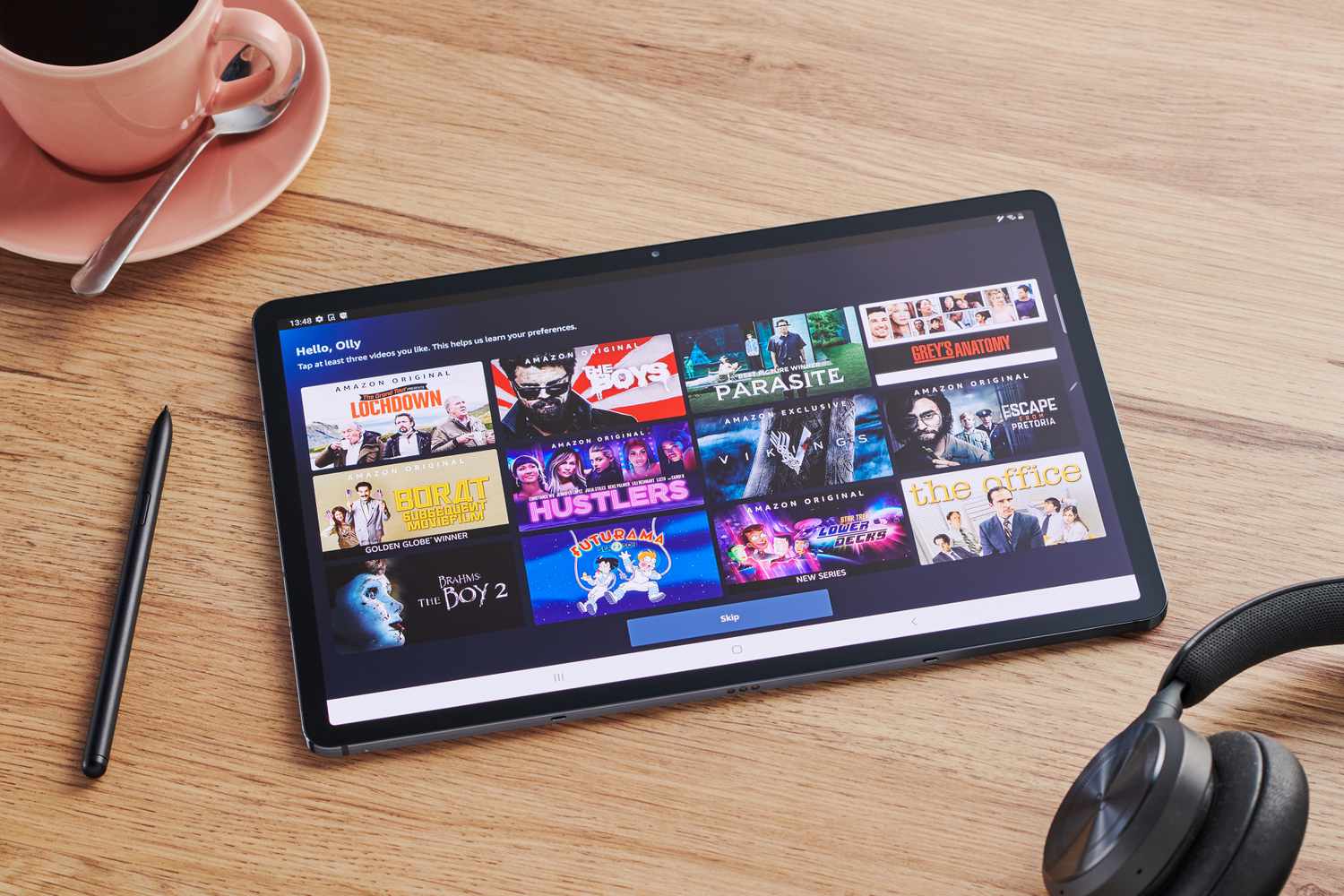Streaming catalog on tablet