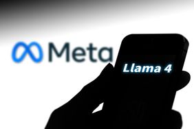 Llama 4 displayed on a smartphone screen with Meta logo in the background.