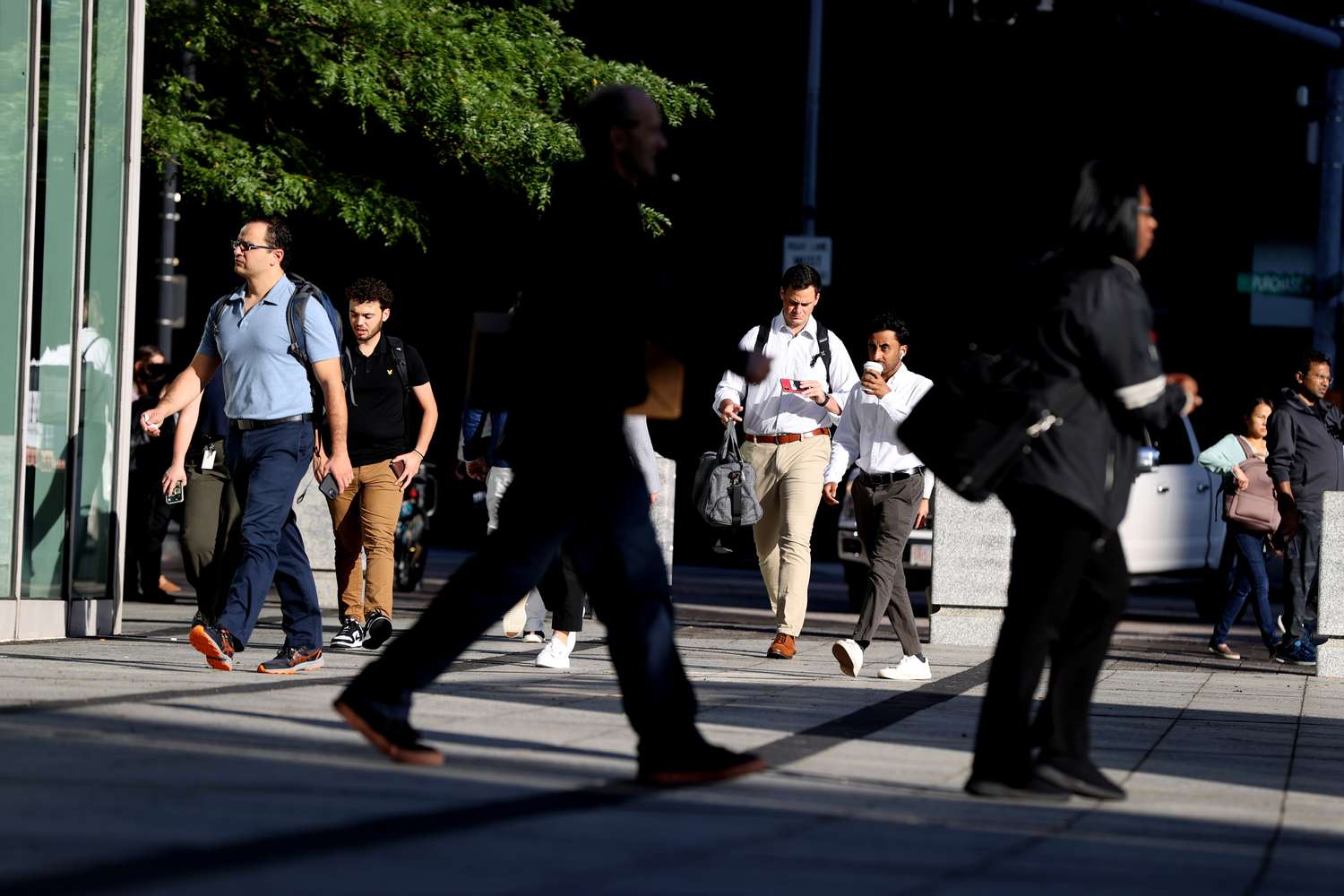 Commuters in the area of South Station on Sept. 18, 2023.