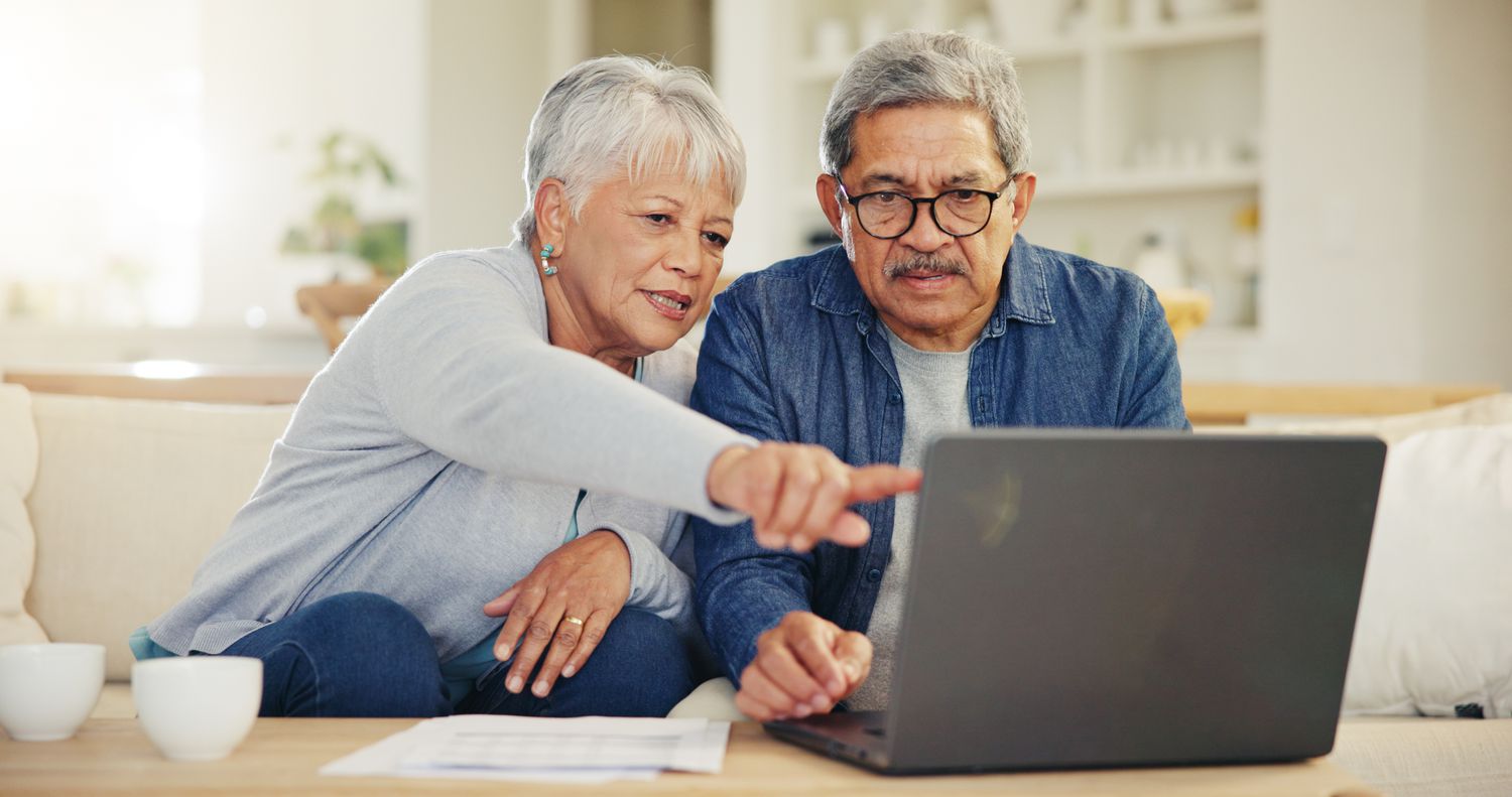 Older couple with computer