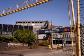 The United States Steel Corp. Edgar Thomson Works steel mill in Braddock, Pennsylvania