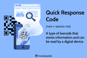 Quick Response Code (QR): A type of barcode that stores information and can be read by a digital device.