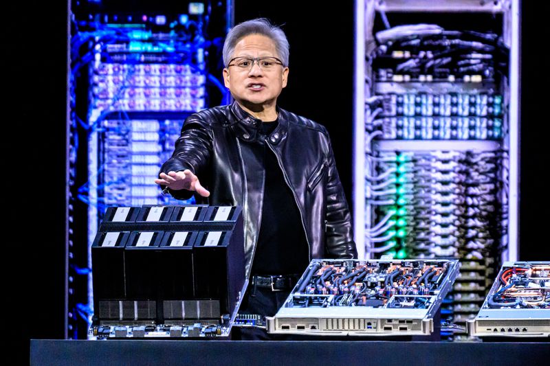 Nvidia CEO Jensen Huang delivers the keynote address at the GTC AI Conference in San Jose, California, on March 18, 2025. 