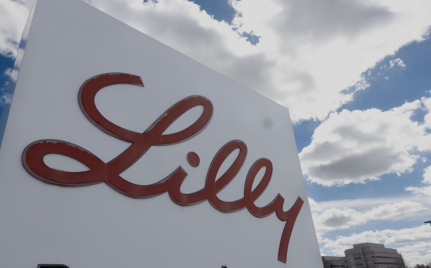 A sign with the company logo sits outside of the headquarters campus of Eli Lilly and Company on March 17, 2024 in Indianapolis, Indiana
