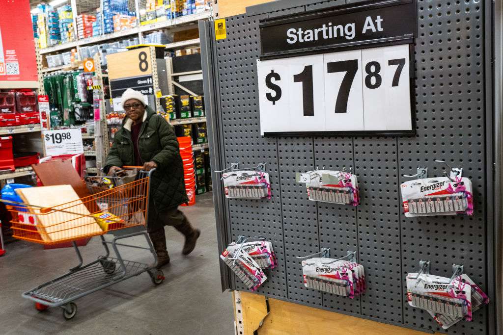 eople shop at a home improvement store in Brooklyn on January 25, 2024 in New York City.