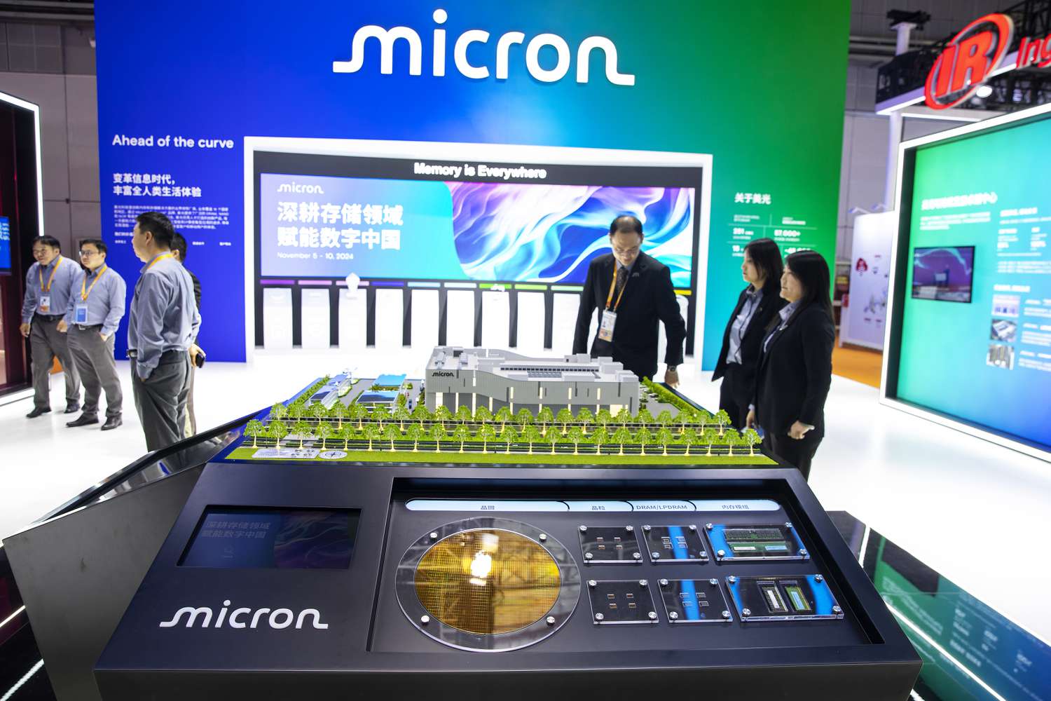 The Micron booth during the China International Import Expo in Shanghai on Nov. 5 2024.