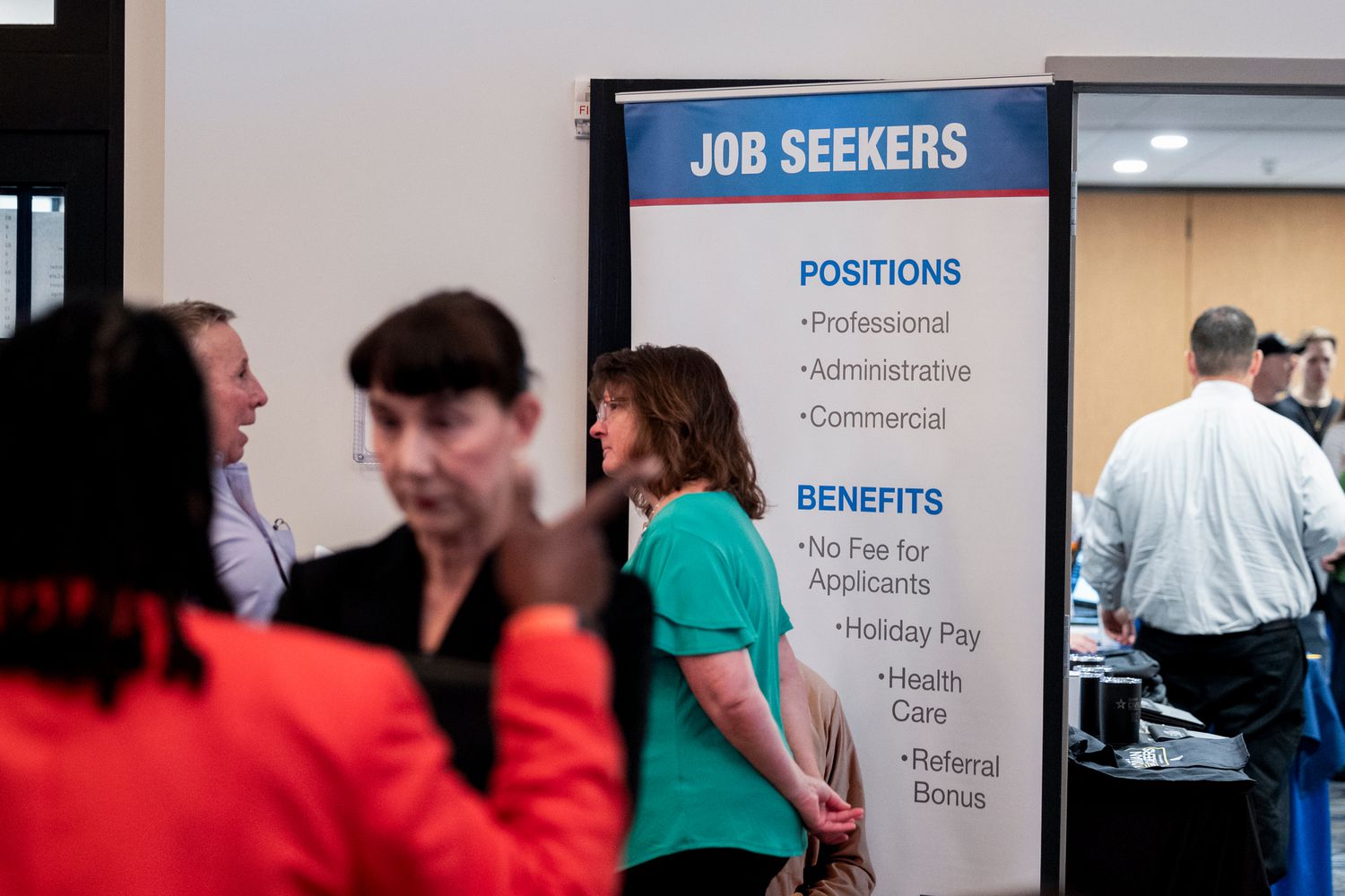Attendees at the Albany Job Fair in Latham, New York, US, on Wednesday, Oct. 2, 2024. 