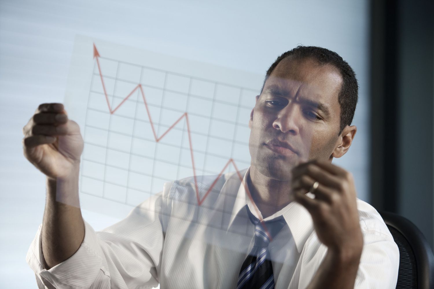 Person looking at a chart
