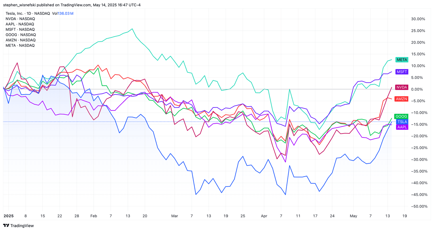 Mag 7 stock YTD price chart