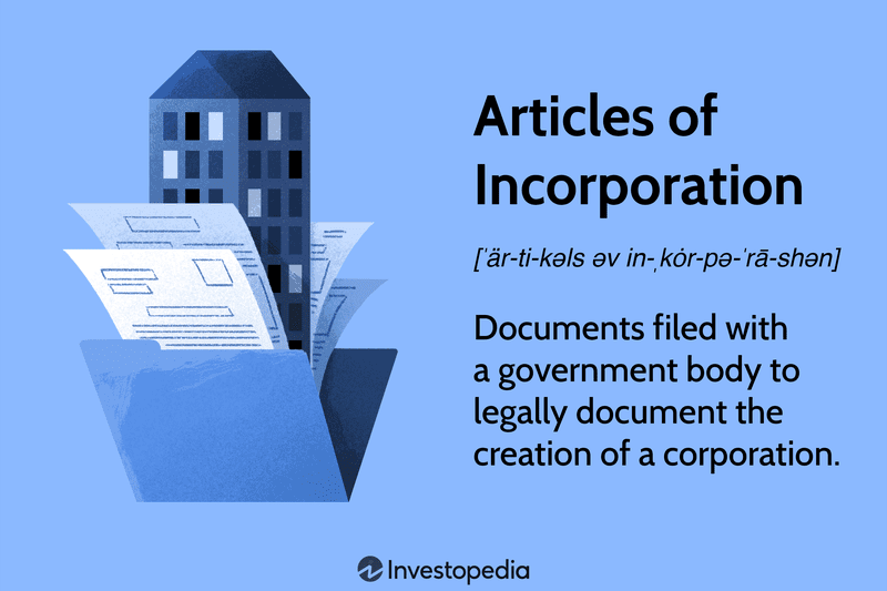 Articles of Incorporation: Documents filed with a government body to legally document the creation of a corporation.