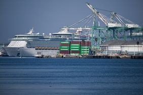Royal Caribbean Navigator of the Seas cruise ship at the Port of Los Angeles